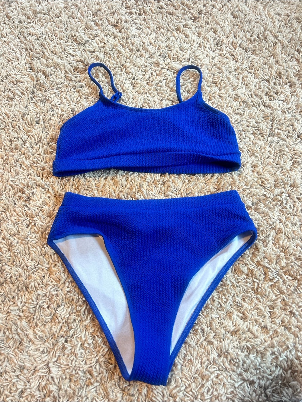 Women’s ' Royal Blue Two-Piece High-Waist Swim Set